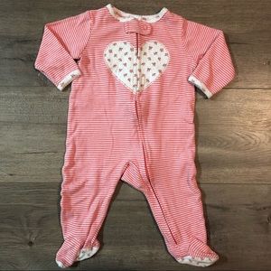 Carter’s Baby Girl Pink/White Zip Footie 6 Months